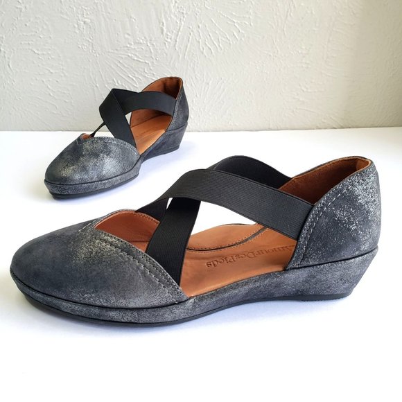 L'Amour Des Pieds Shoes - L'Amour Des Pieds Maryjane Comfort Shoes Gray Leather Slip On Strappy Shoe 7.5